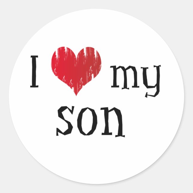 I love my son classic round sticker (Front)