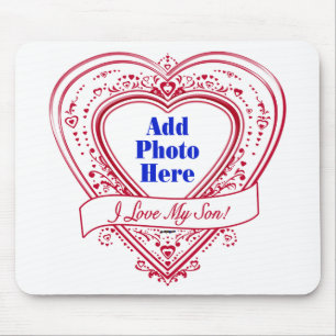 I Love My Son! Photo Red Hearts Mouse Pad