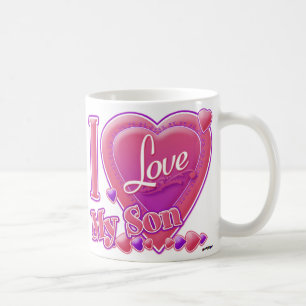 I Love My Son pink/purple - heart Coffee Mug