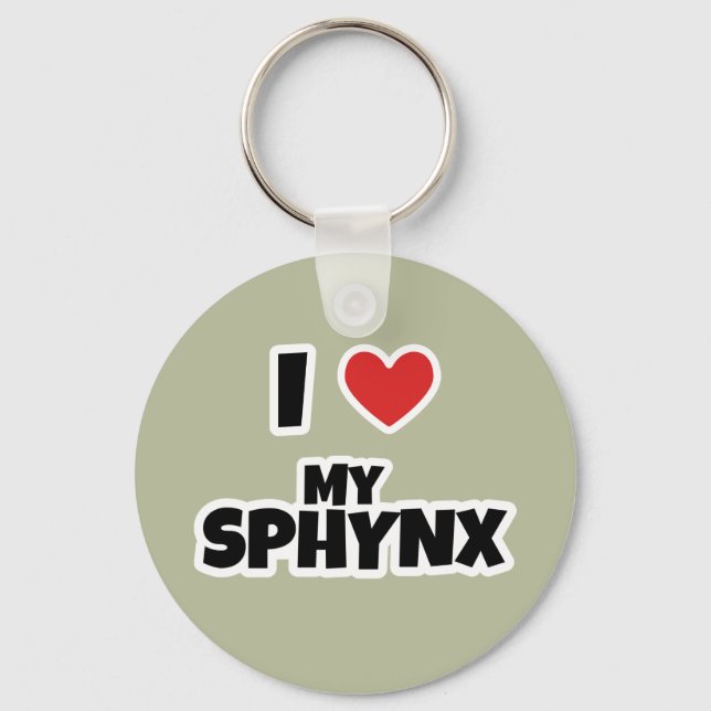 I love my Sphynx cat Key Ring (Front)