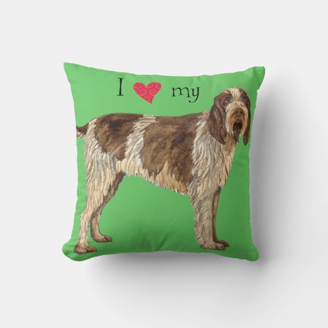 I Love my Spinone Italiano Cushion (Front)