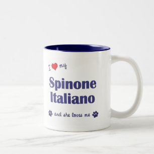 I Love My Spinone Italiano (Female Dog) Two-Tone Coffee Mug