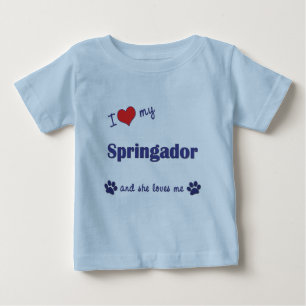 I Love My Springador (Female Dog) Baby T-Shirt