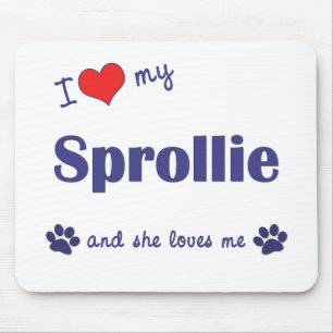 I Love My Sprollie (Female Dog) Mouse Pad