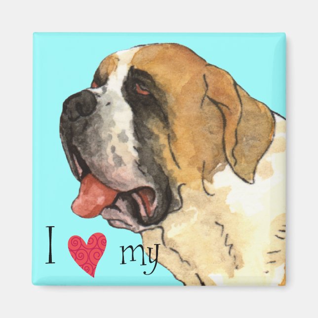 I Love my St. Bernard Magnet (Front)