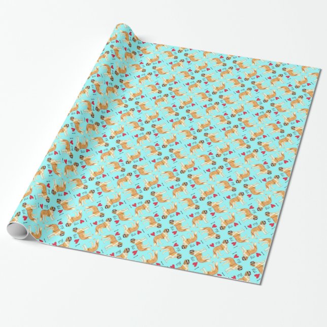 I Love my St. Bernard Wrapping Paper (Unrolled)