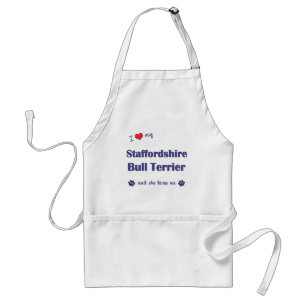 I Love My Staffordshire Bull Terrier (Female Dog) Standard Apron