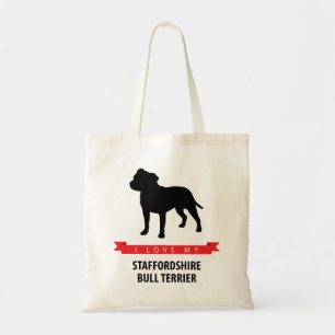 I Love My Staffordshire Bull Terrier Tote Bag