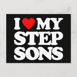 I LOVE MY STEP SONS POSTCARD