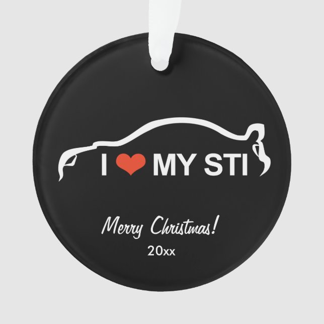 I Love My STI - Subaru WRX Impreza STI Ornament (Front)