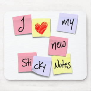 I LOVE MY STICKY NOTES MOUSE PAD