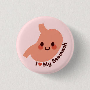 I Love My Stomach – Cute Smiling Stomach 3 Cm Round Badge