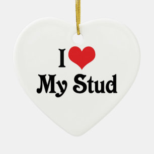 I Love My Stud Ceramic Tree Decoration