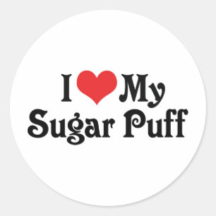 I Love My Sugar Puff Classic Round Sticker