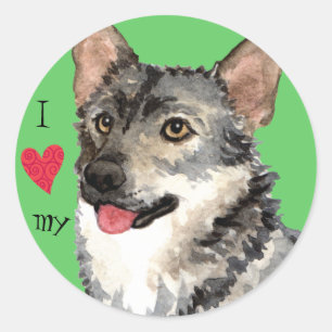 I Love my Swedish Vallhund Classic Round Sticker