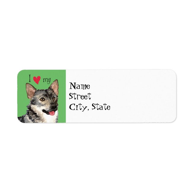 I Love my Swedish Vallhund Return Address Label (Front)