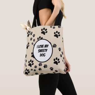 I love my sweet dog tote bag