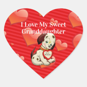 I love my sweet Granddaughter, Heart Sticker
