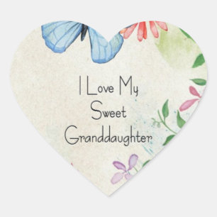 I Love My Sweet Granddaughter,  Heart Sticker