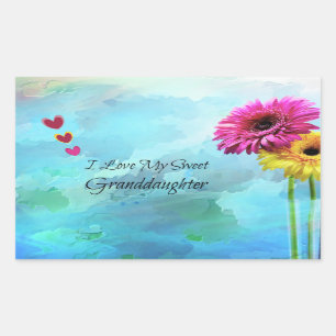 I Love My Sweet Granddaughter Rectangular Sticker