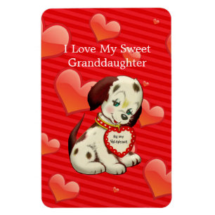 I love my sweet Granddaughter...Valentine wishes Magnet