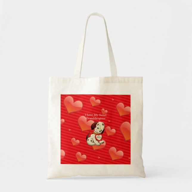 I love my sweet Granddaughter...Valentine wishes Tote Bag (Front)
