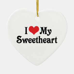 I Love My Sweetheart Ceramic Tree Decoration