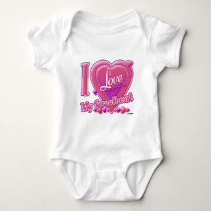 I Love My Sweetheart pink/purple - heart Baby Bodysuit
