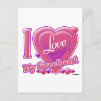 I Love My Sweetheart pink/purple - heart