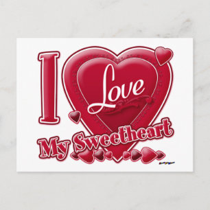 I Love My Sweetheart red - heart Postcard