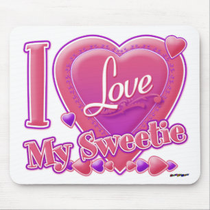 I Love My Sweetie pink/purple - heart Mouse Pad