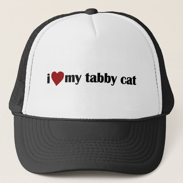I Love My Tabby Cat Trucker Hat (Front)