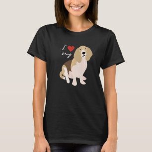 I Love My Tan Black & White Basset Hound Dog T-Shirt