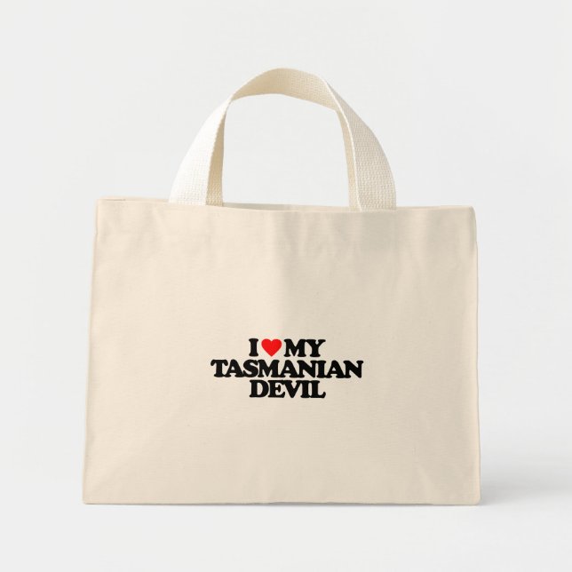 I LOVE MY TASMANIAN DEVIL MINI TOTE BAG (Front)