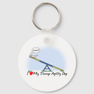 I Love my Teacup Agility Dog Keychain