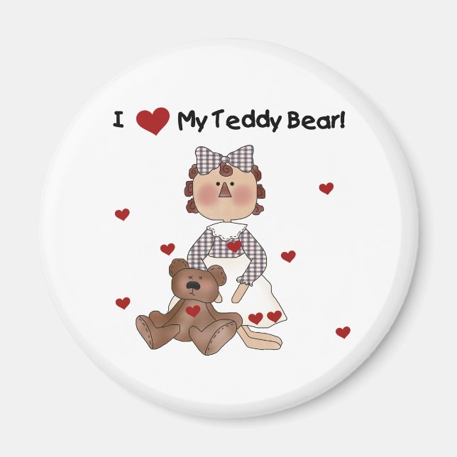 I Love My Teddy Bear Magnet (Front)