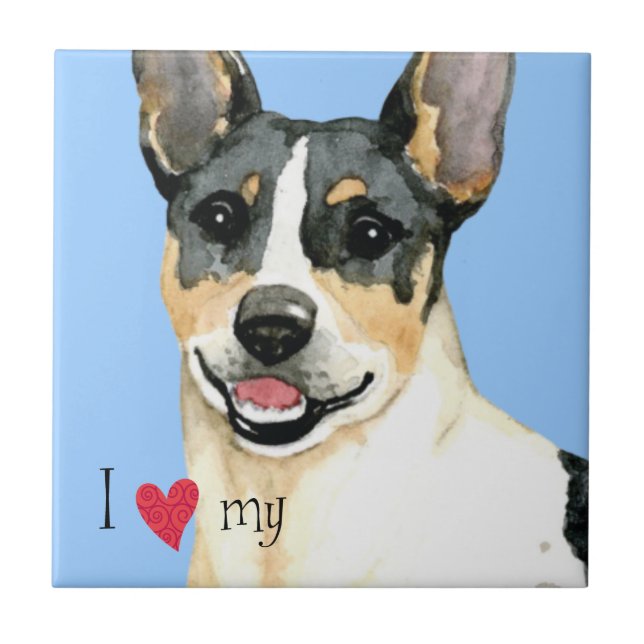 I Love my Teddy Roosevelt Terrier Ceramic Tile (Front)