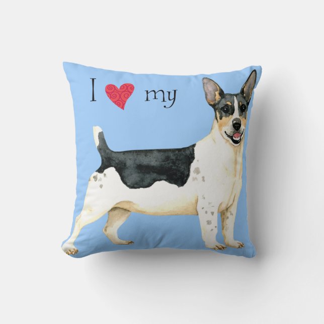 I Love my Teddy Roosevelt Terrier Cushion (Front)