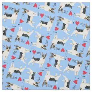 I Love my Teddy Roosevelt Terrier Fabric
