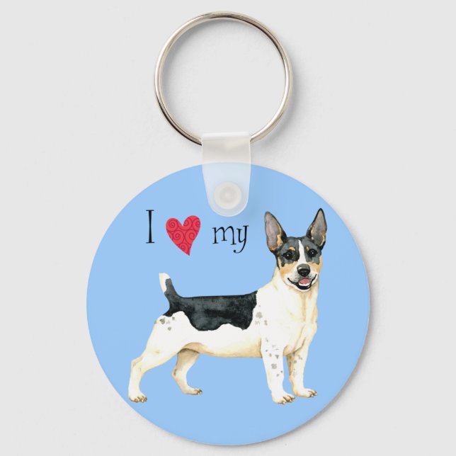 I Love my Teddy Roosevelt Terrier Key Ring (Front)