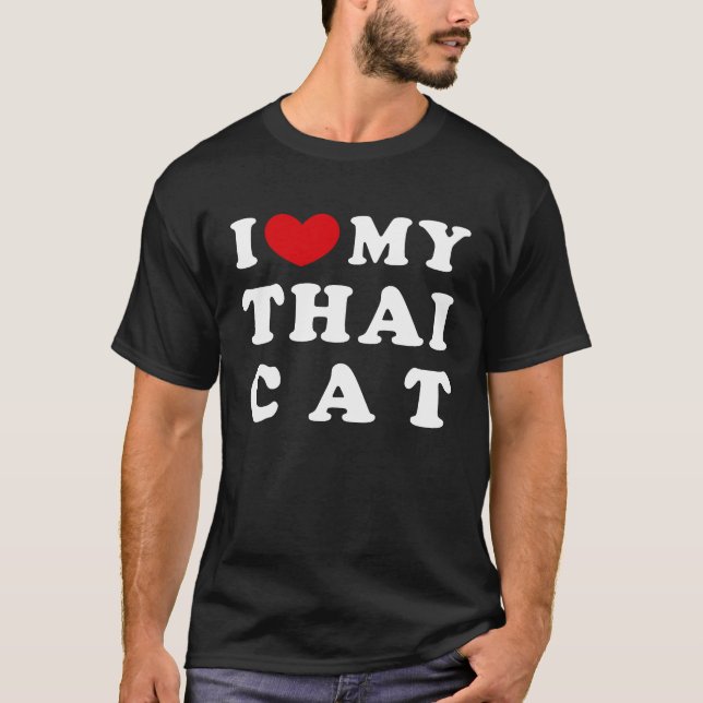 I Love My Thai Cat I Heart My Thai Cat T-Shirt (Front)