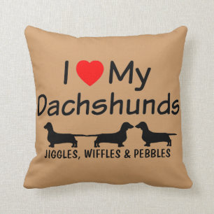 I Love My THREE Dachshunds Cushion