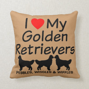 I Love My THREE Golden Retrievers Cushion