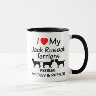 I Love My Three Jack Russell Terrier Dogs Mug