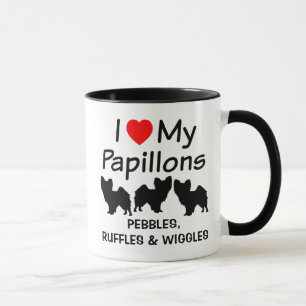 I Love My Three Papillon Dogs Mug