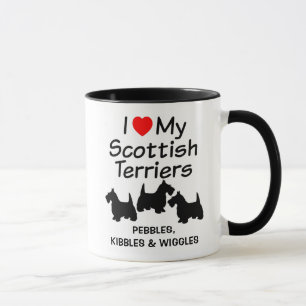 I Love My Three Scottish Terrier Dogs Mug
