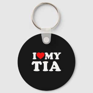 I Love My Tia Heart Family Grandma Long Sleeve Key Ring