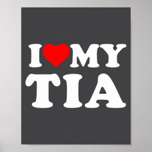 I Love My Tia Heart Family Grandma Long Sleeve Poster