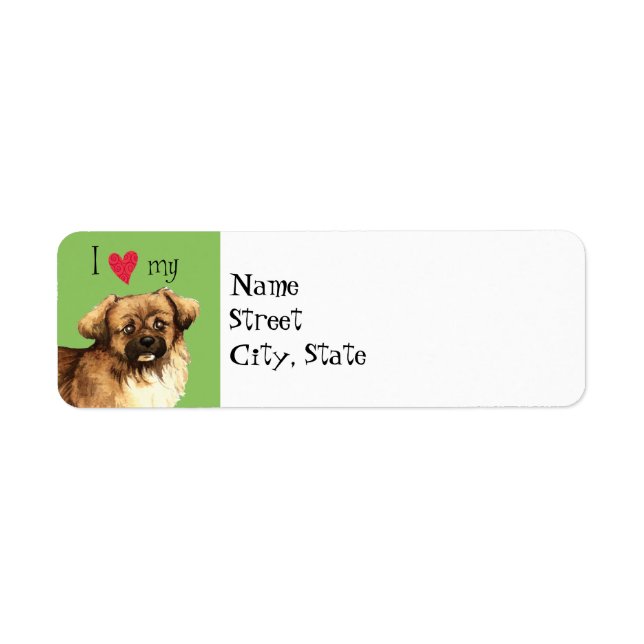 I Love my Tibetan Spaniel Return Address Label (Front)