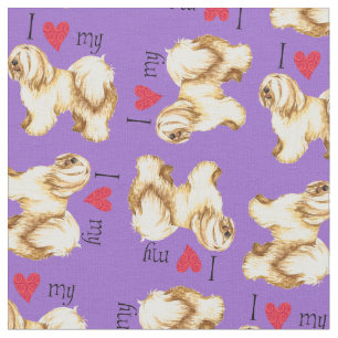 I Love my Tibetan Terrier Fabric
